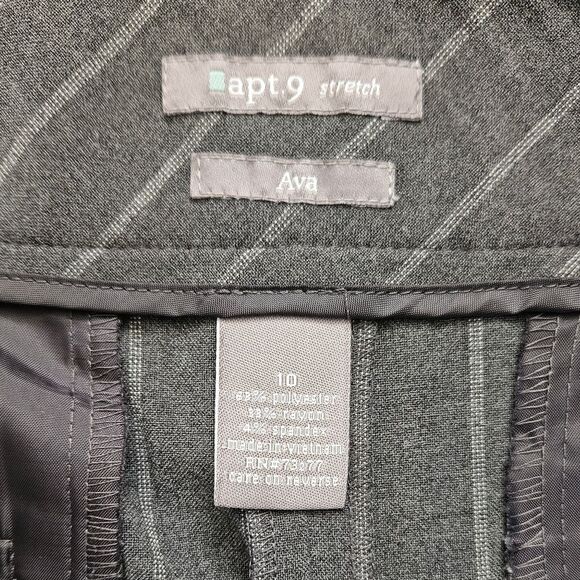 Apt. 9 Ava Stretch Gray Pin-Striped Capri Dress Pants Size 10 - Picture 7 of 8